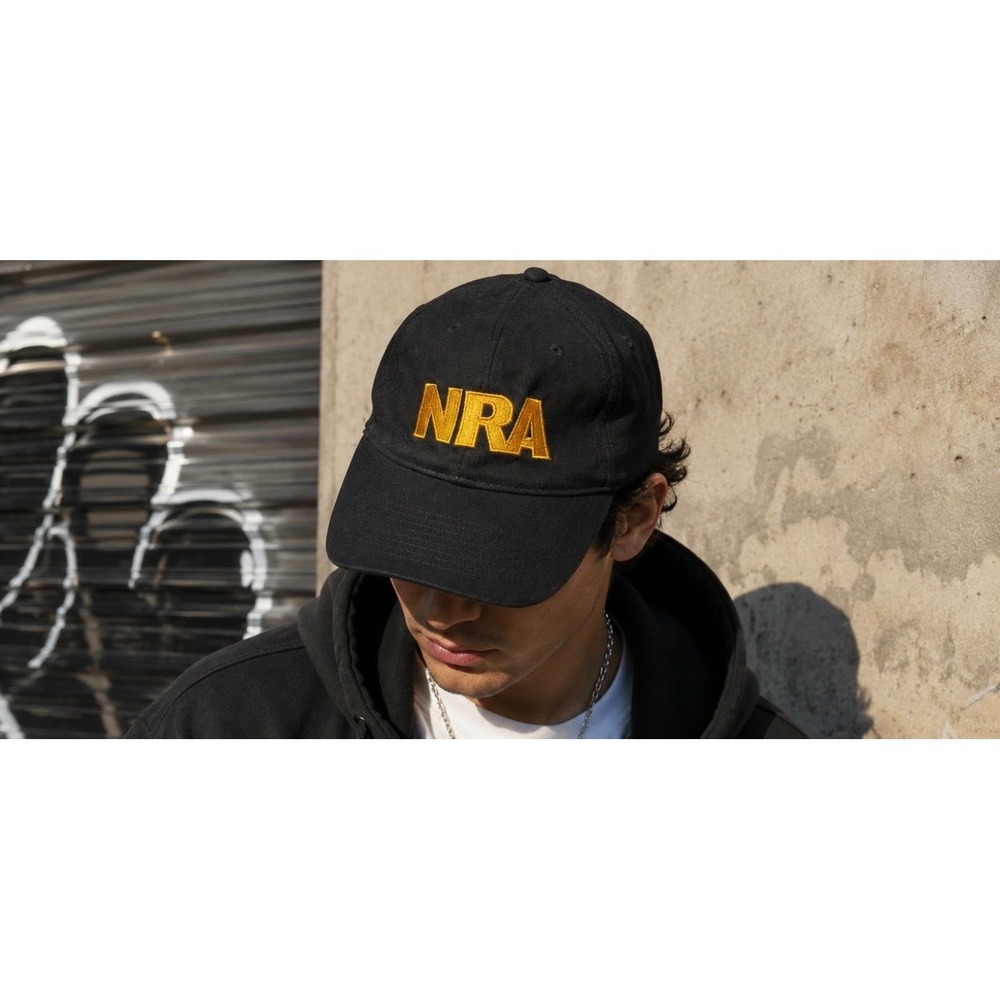 NRA Baseball Hat Black Gold Embroidery American Flag Cotton Cap USA Flag Casual